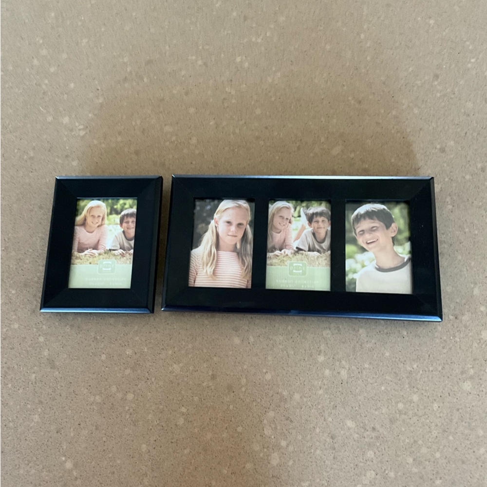 Sleek Black Multi-Photo Frames for 2.5 by 3.5 inch photos